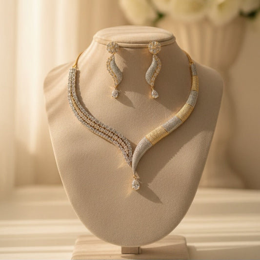 Classy AD Necklace (Golden-Silver)