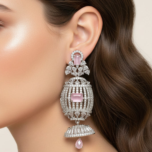 Prism AD Earrings (Pink)
