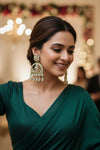 Mahi Kundan Earrings (Light-Green)
