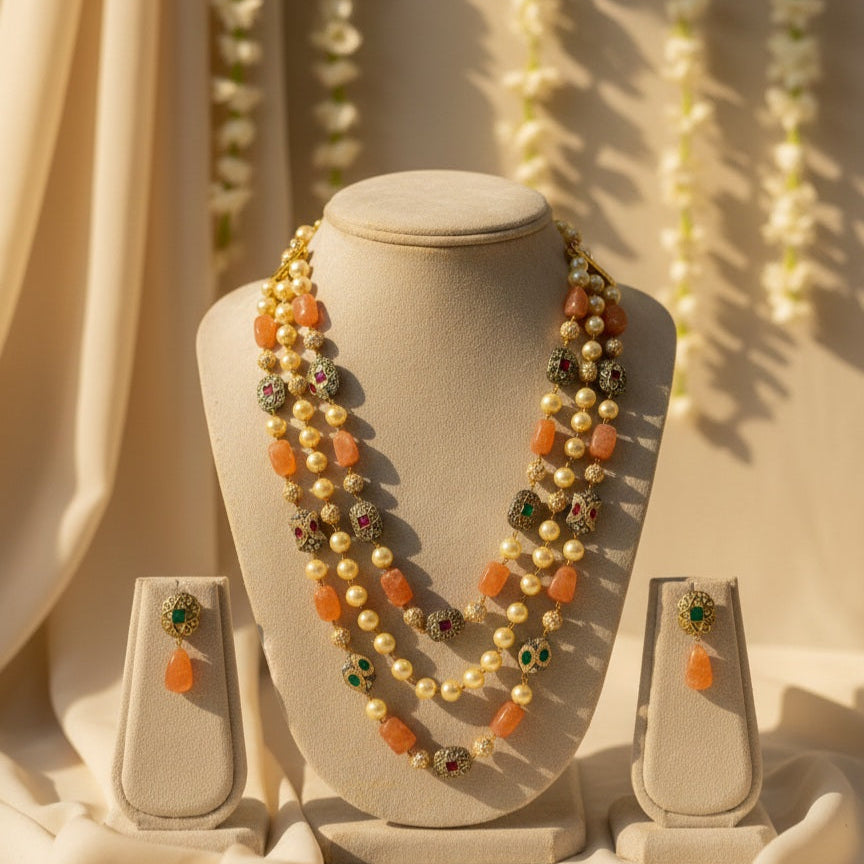 3 Tier Maharani Mala (Orange)