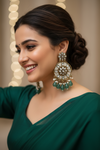 Siya Kundan Earrings (Sea Green)