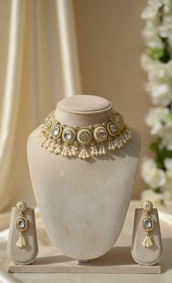 Tara Chokar Necklace (White)