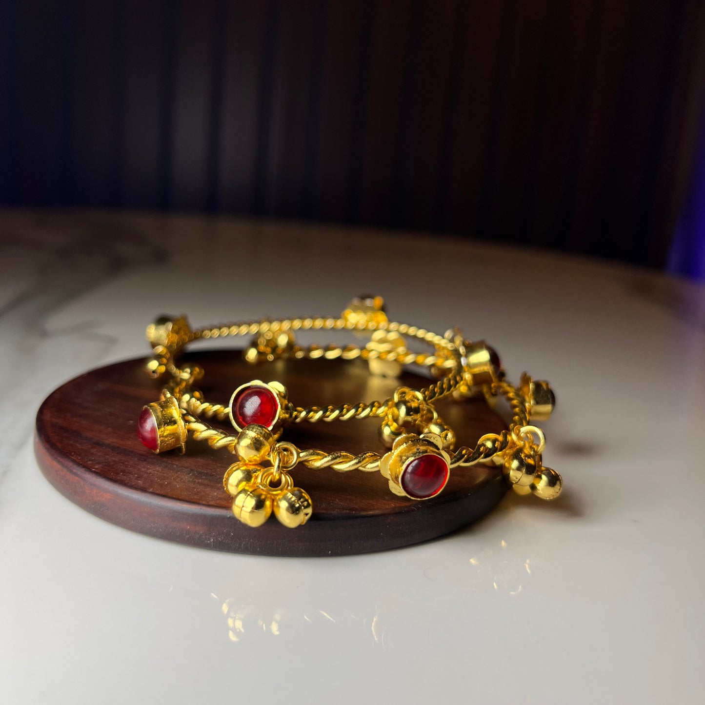 Kashmiri Adjustable Bangles Set of 2(Wine)