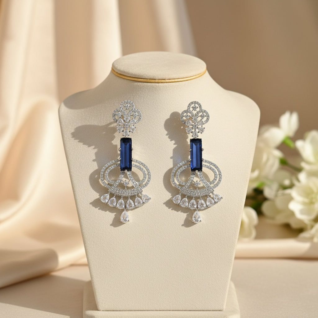 Luxe AD Earrings (Blue)