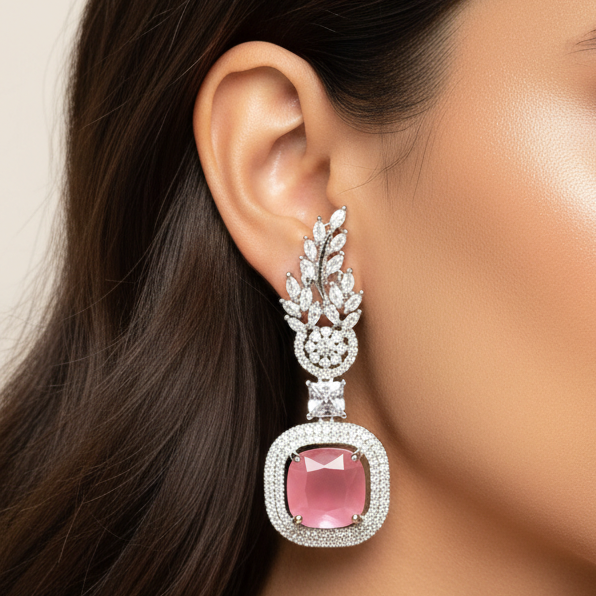 Bloomy AD Earrings (Pink)