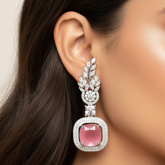 Bloomy AD Earrings (Pink)