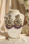 Siya Kundan Earrings (Purple)