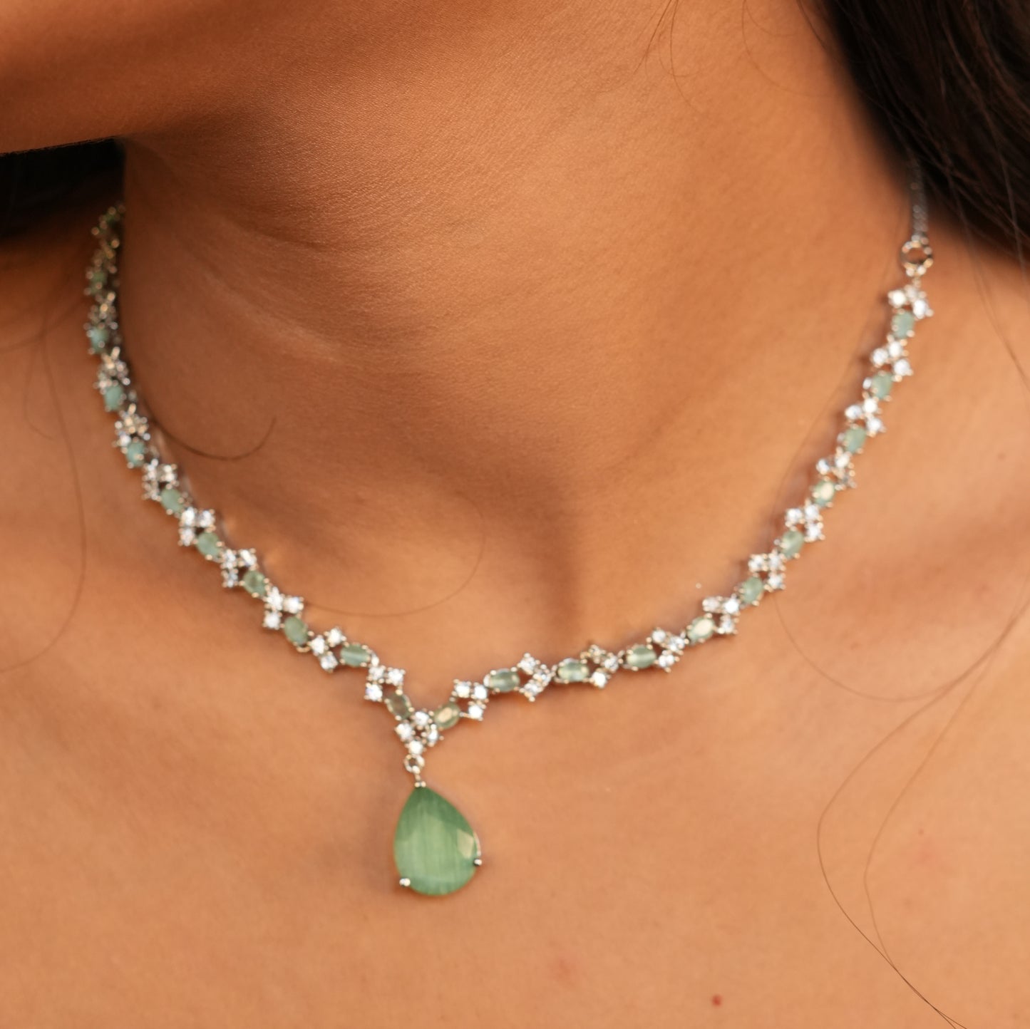 Aqua AD Necklace (Mint Green)