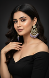 Diya Kundan Earrings (Purple)