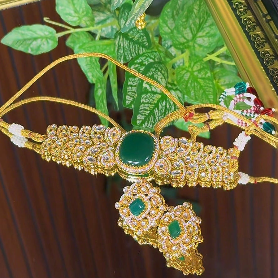 Maira Chokar Necklace (Green)