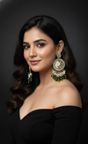 Kavya Kundan Earrings (Green)