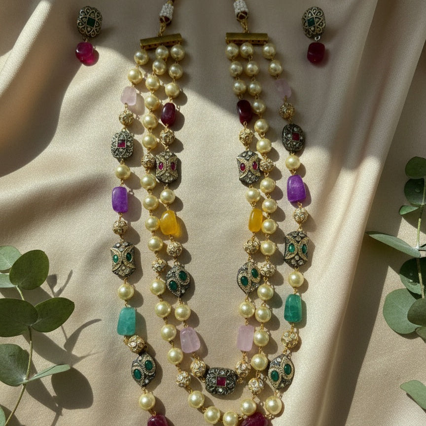 3 Tier Maharani Mala (Multi- Colour)
