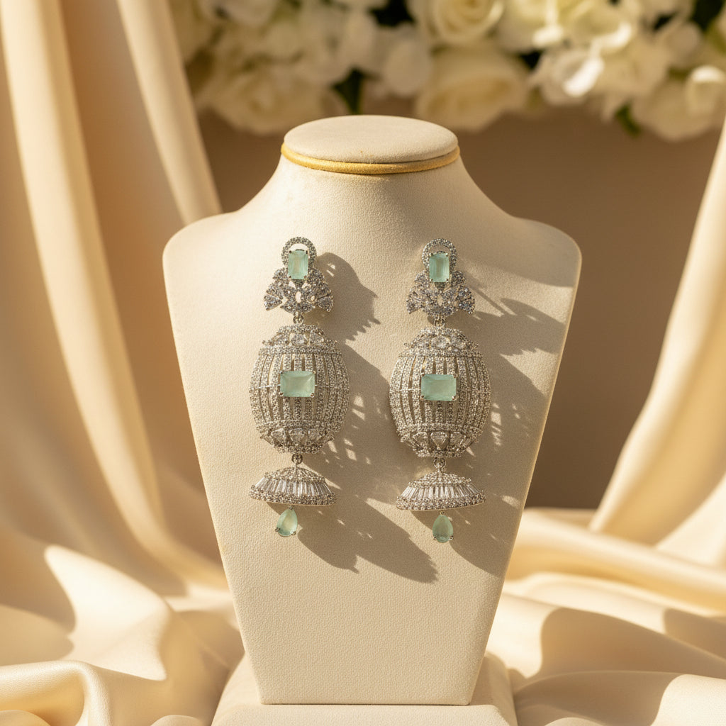 Prism AD Earrings (Mint green)