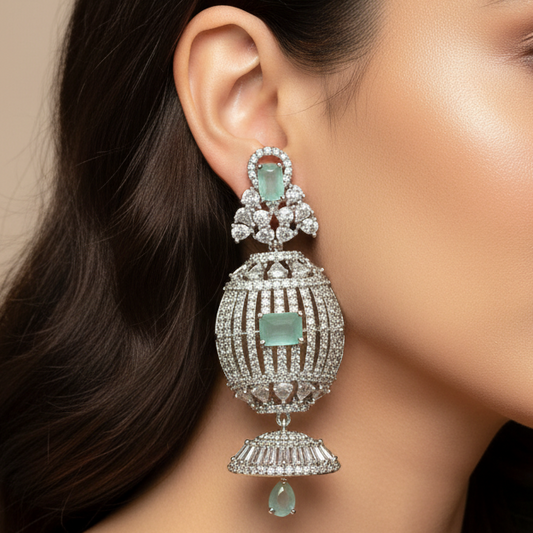 Prism AD Earrings (Mint green)