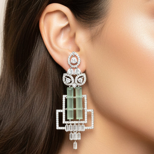 Empress AD Earrings (Mint Green)