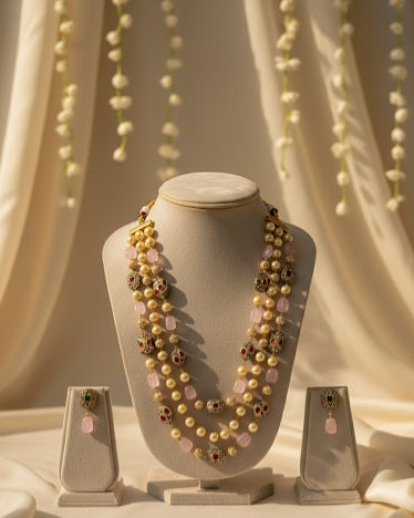 3 Tier Maharani Mala (Pink)