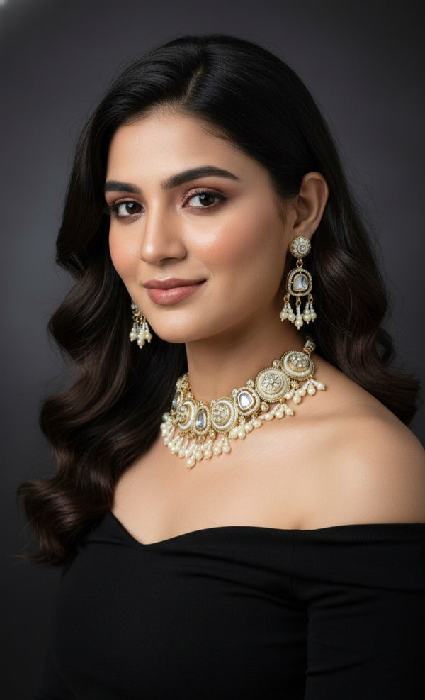 Tara Chokar Necklace (White)