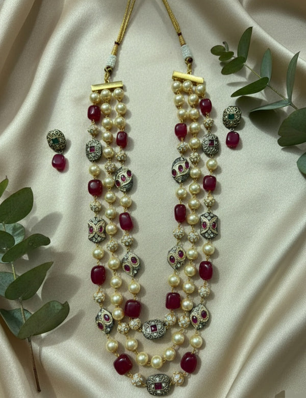 3 Tier Maharani Mala (Wine)