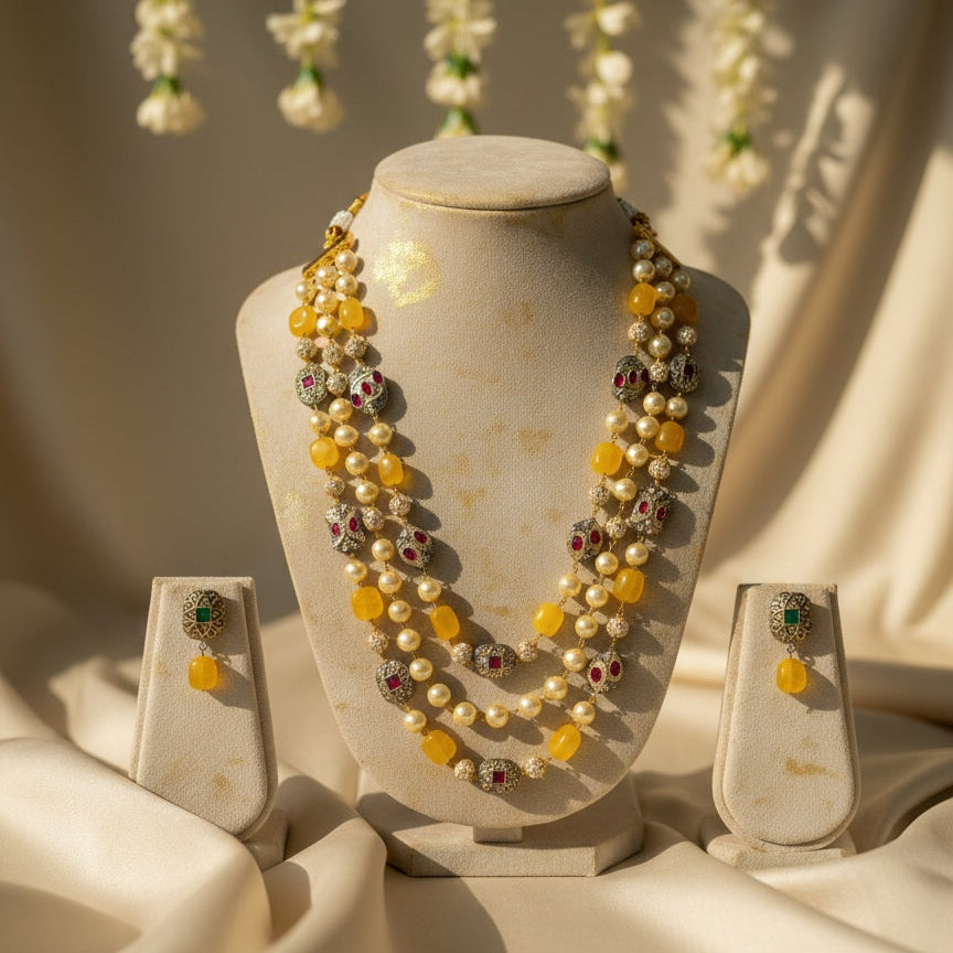 3 Tier Maharani Mala(Yellow)